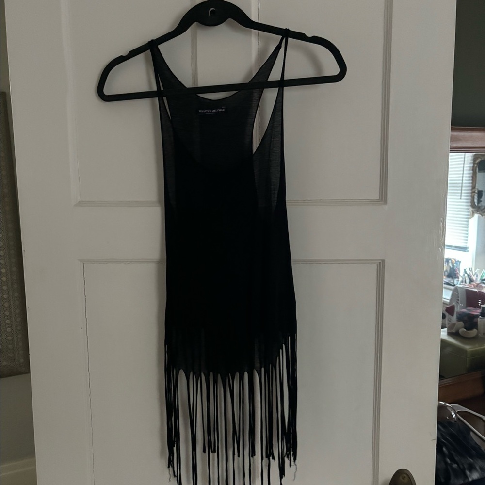 Brandy Melville Sheer Black Tank Top